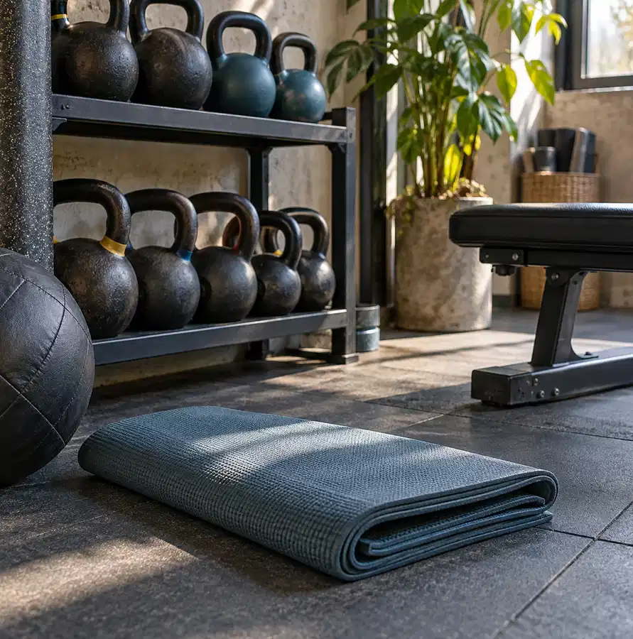 Illustration of fitness businesses equipment and workspace